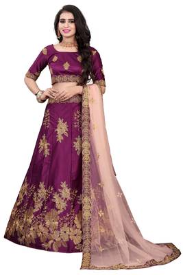 Latest heavy embroidered Semi-Stitched Silk And velvet Designer Lehenga Choli With Dupatta 1