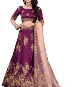 Latest heavy embroidered Semi-Stitched Silk And velvet Designer Lehenga Choli With Dupatta