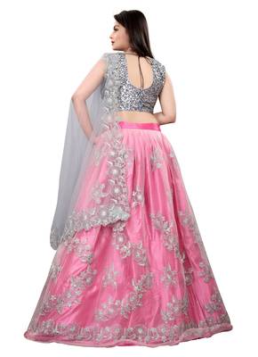 Latest heavy embroidered Semi-Stitched Silk And velvet Designer Lehenga Choli With Dupatta 2