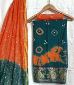 Dark-teal bandhej pure cotton salwar