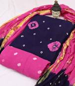 Dark-violet bandhej pure cotton salwar