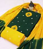 Green bandhej pure cotton salwar
