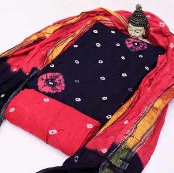 Navy-blue bandhej pure cotton salwar 1