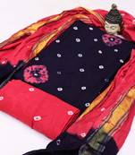 Navy-blue bandhej pure cotton salwar