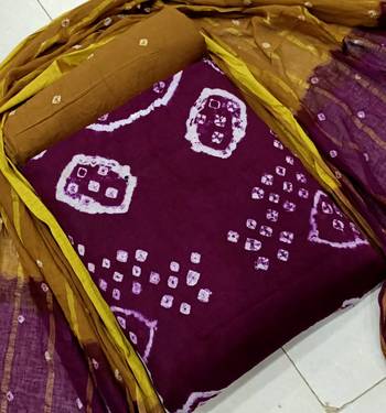 Wine bandhej pure cotton salwar 1
