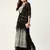 Kvsfab Women Black & White Embroidered Sequins Tiered Layered Anarkali Kurta