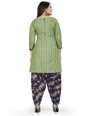 Multicolor floral print cotton unstitched salwar with dupatta ( pack of 2 ) 3