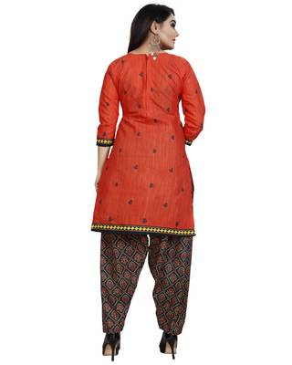 Multicolor floral print cotton unstitched salwar with dupatta ( pack of 2 ) 4