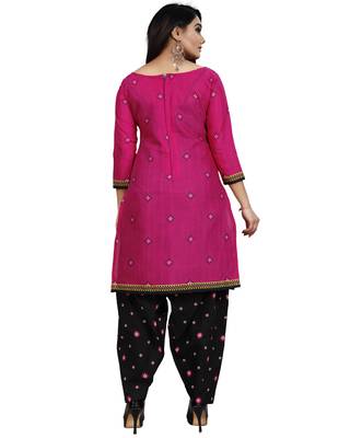 Multicolor floral print cotton unstitched salwar with dupatta ( pack of 2 ) 4