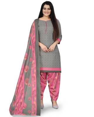Multicolor floral print cotton unstitched salwar with dupatta ( pack of 2 ) 3