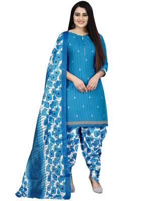 Multicolor floral print cotton unstitched salwar with dupatta ( pack of 2 ) 3
