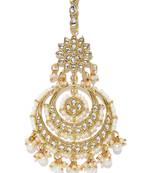Designer kundan stone bridal hair jewellery pearl stone maang tikka or head piece