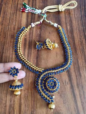 Blue agate necklaces 2