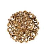 Steorra Jewels Round Golden Copper Kundan Ring