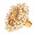 Steorra Jewels White Pearls Golden Texture Kundan Ring