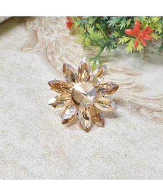 Crystal Shine Golden Stone Flower Party Bling Adjustable Finger Ring For Women And Girls 4