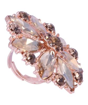 Steorra Jewels Gold Plated Western Style Golden Adjustable Cocktail Ring 2