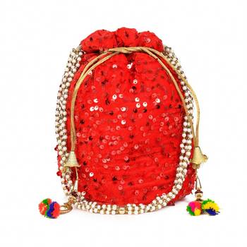 LeeRooy Women Multicolor Sequence Potli 1