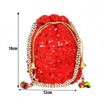 LeeRooy Women Multicolor Sequence Potli 5