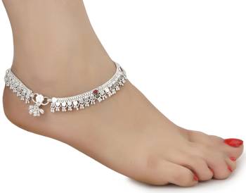Silver Plated Indian Traditional Ethnic Fancy Anklets 2