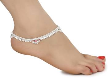 Silver Plated Indian Traditional Ethnic Fancy Anklets 2