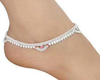 Silver Plated Indian Traditional Ethnic Fancy Anklets 3