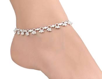 Silver Plated Indian Traditional Ethnic Fancy Anklets 3