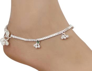 Silver Plated Indian Traditional Ethnic Fancy Anklets 3