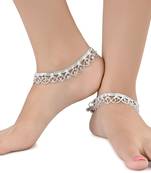 Silver Plated Indian Traditional Ethnic Fancy Anklets