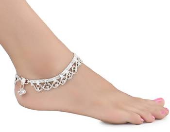 Silver Plated Indian Traditional Ethnic Fancy Anklets 2