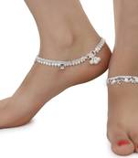 Silver Plated Indian Traditional Ethnic Fancy Anklets