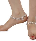 Silver Plated Indian Traditional Ethnic Fancy Anklets