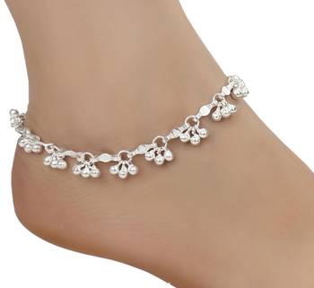 Silver Plated Indian Traditional Ethnic Fancy Anklets 3