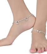 Silver Plated Indian Traditional Ethnic Fancy Anklets