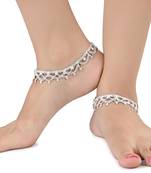 Silver Plated Indian Traditional Ethnic Fancy Anklets