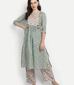 Jaal Printed Kurta With Zigzag Printed Palazzo Pants