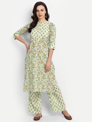 Mint Green Printed Kurta Set 1