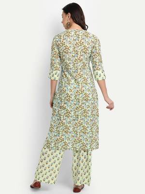 Mint Green Printed Kurta Set 2