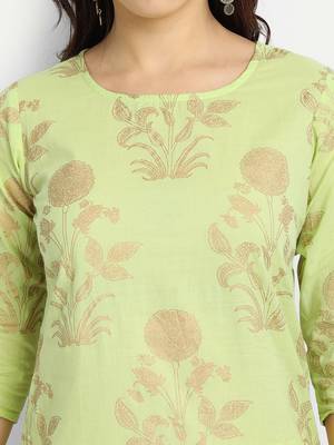 Light Green Kurta With Off White Palazzo 5