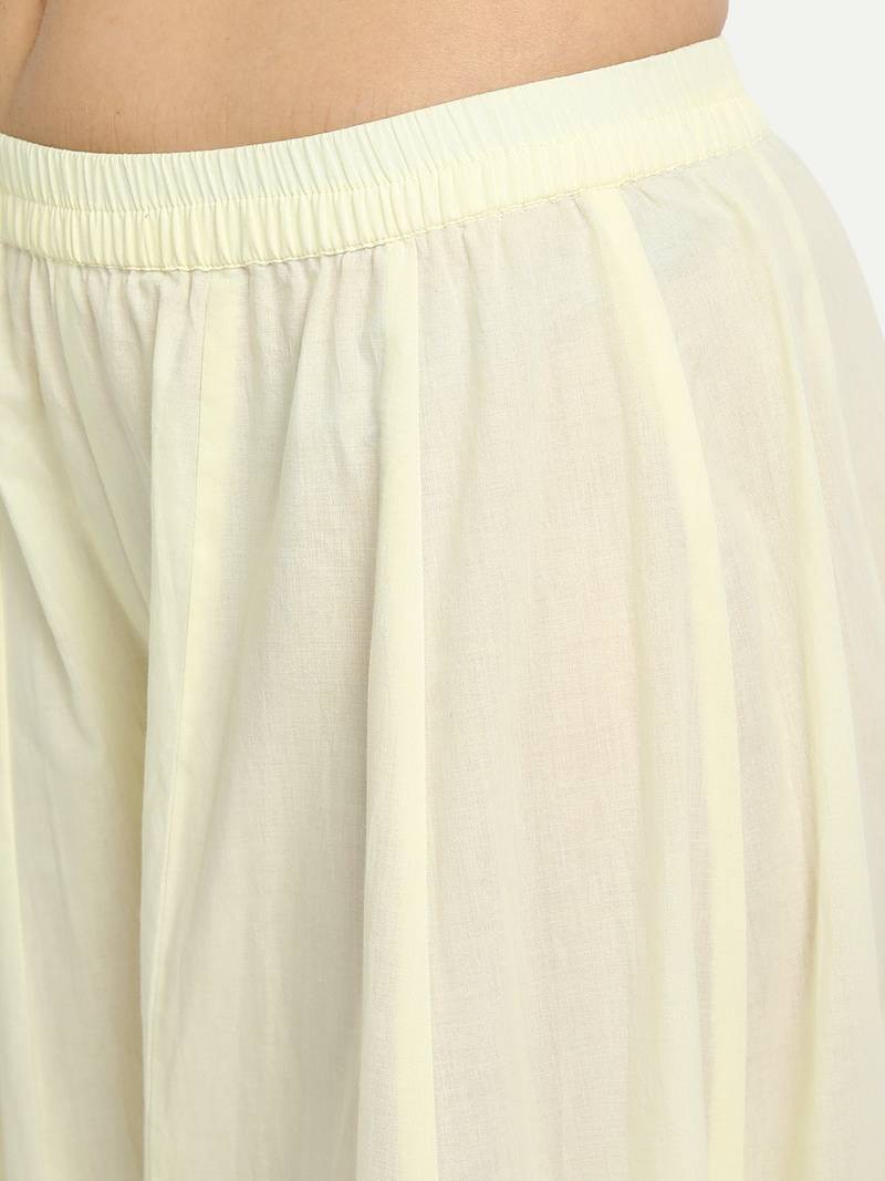 Light Green Kurta With Off White Palazzo