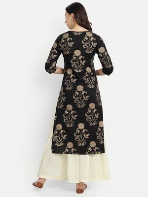 Black Kurta With Off White Palazzo 2
