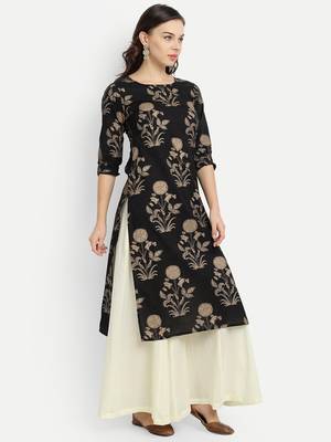 Black Kurta With Off White Palazzo 3