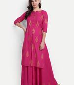 Pink Printed  Kurta Set