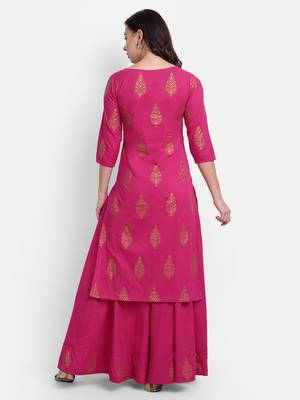 Pink Printed  Kurta Set 2