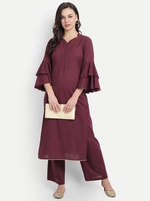 Raspberry Kurta Set 1