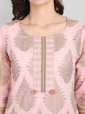 Light Pink Casual Printed Kurta Set 5