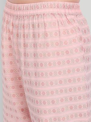 Light Pink Casual Printed Kurta Set 6