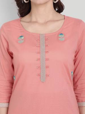  Pink Casual Solid Kurta Set 5