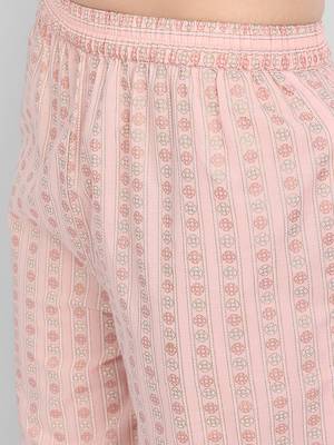 Casual White Solid Kurta With Printed Pants 6