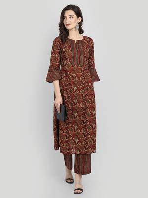 Casual Multicolor Printed Kurta Set 1